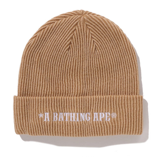 A BATHING APE BAPE A BATHING APE BAPE KNIT CAP BEIGE