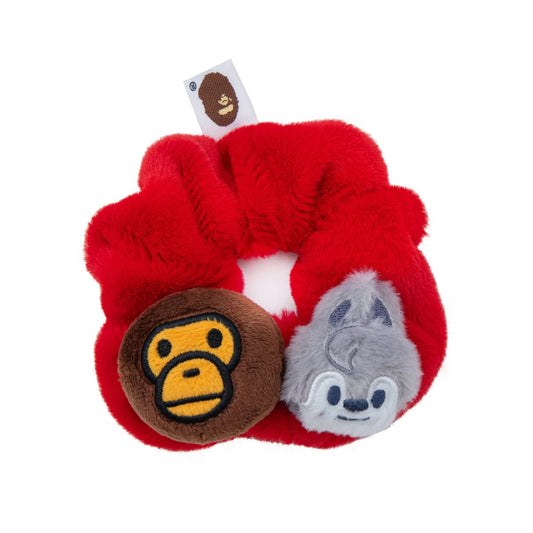 A BATHING APE BAPE STRAYKIDS WOLF CHAN BABY MILO SCRUNCHIE RED