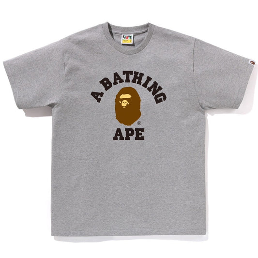 A BATHING APE BAPE COLLEGE TEE GRAY
