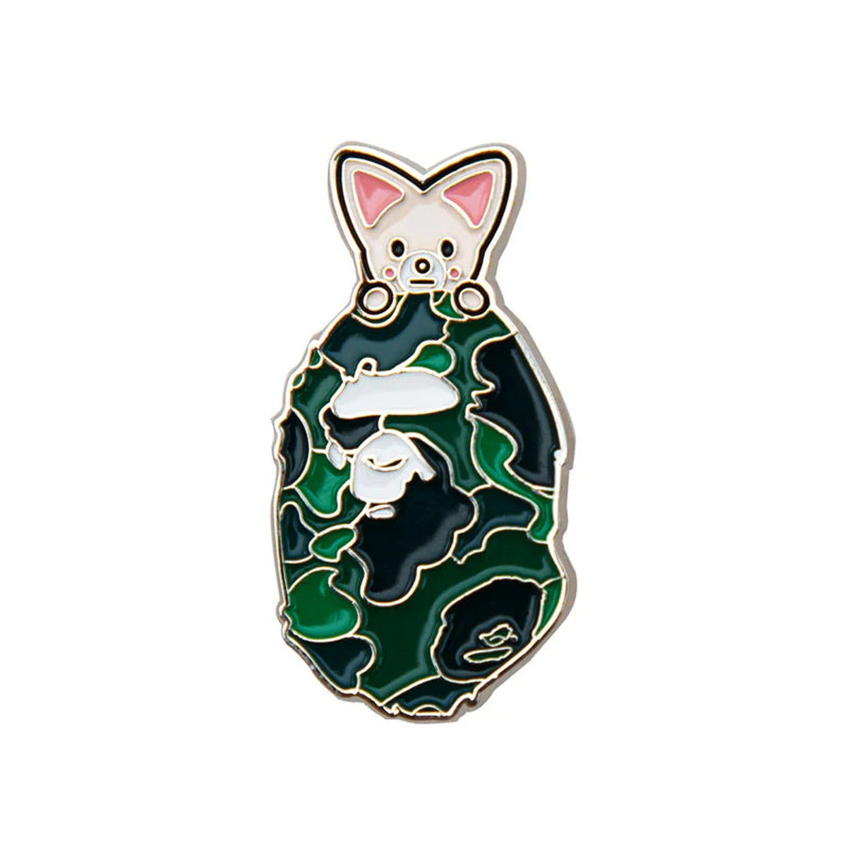 A BATHING APE BAPE STRAYKIDS FOXI.NY METAL PIN GREEN