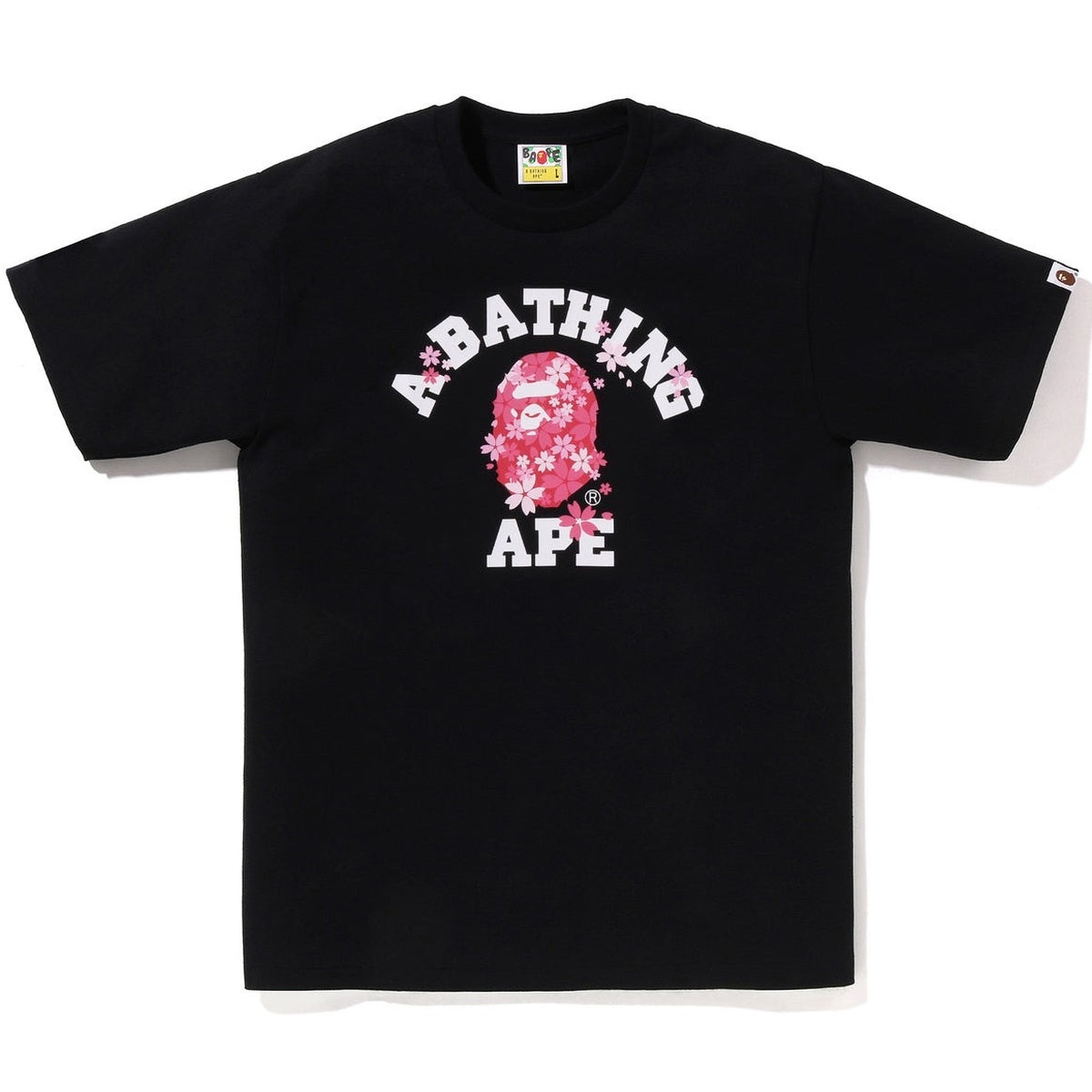 A BATHING APE BAPE SAKURA COLLEGE TEE BLACK