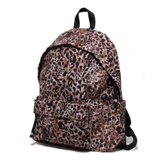 A BATHING APE BAPE WILD LEOPARD PATTERN DAYPACK BEIGE