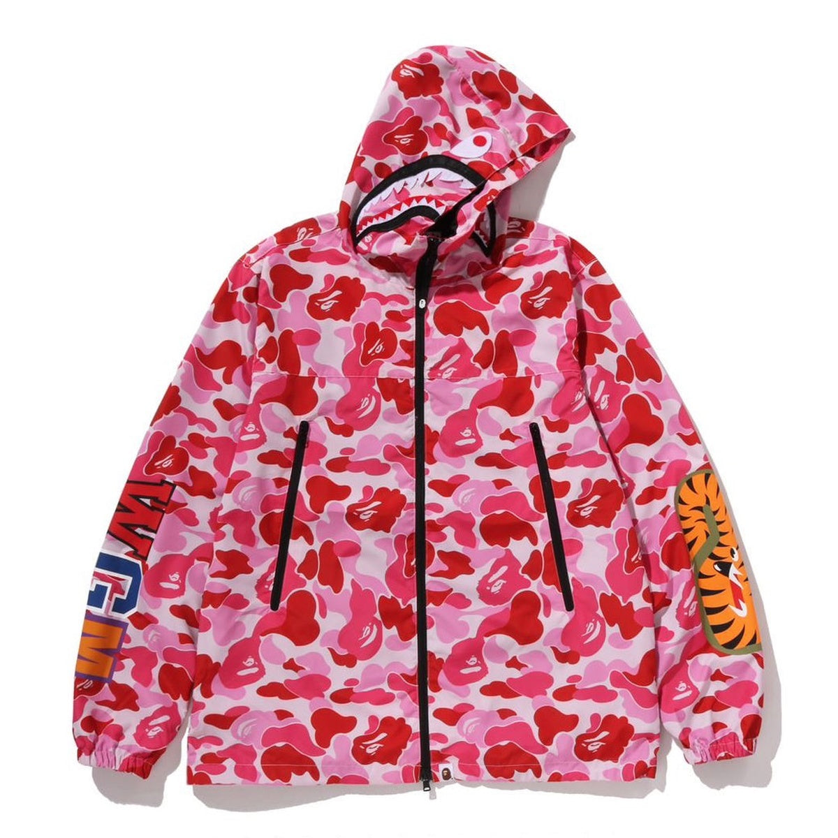 A BATHING APE BAPE ABC CAMO SHARK HOODIE JACKET PINK