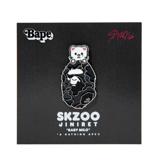 A BATHING APE BAPE STRAYKIDS JINIRET METAL PIN BLACK