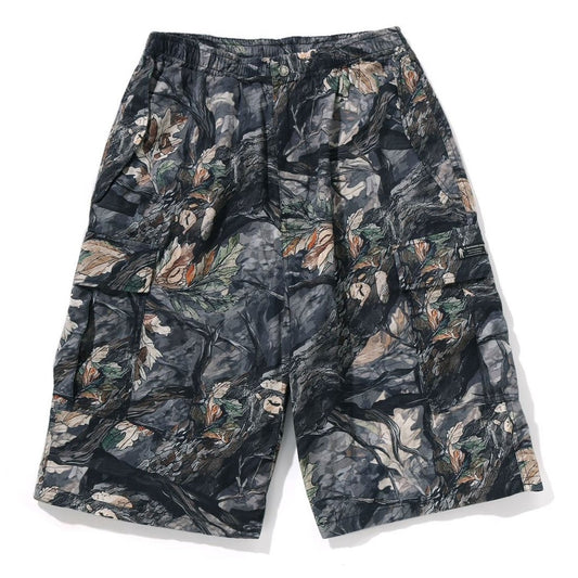 A BATHING APE BAPE TREE EDGE CAMO CARGO SHORTS BROWN