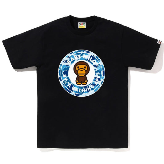 A BATHING APE BAPE ABC CAMO MILO BUSY WORKS TEE BLACK BLUE