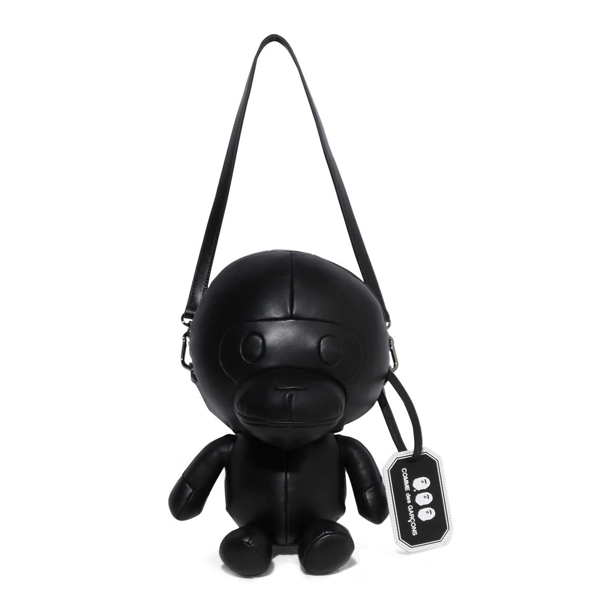 A BATHING APE BAPE × COMME des GARCONS CDG OSAKA BABY MILO LEATHER SHOULDER BAG BLACK
