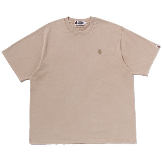 A BATHING APE BAPE GARMENT DYE ONE POINT RELAXED FIT TEE BEIGE