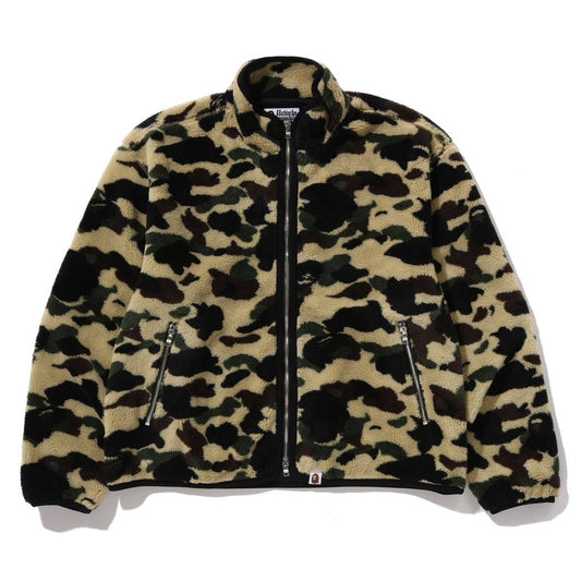 A BATHING APE BAPE 1ST CAMO FLEECE JACKET YELLOW