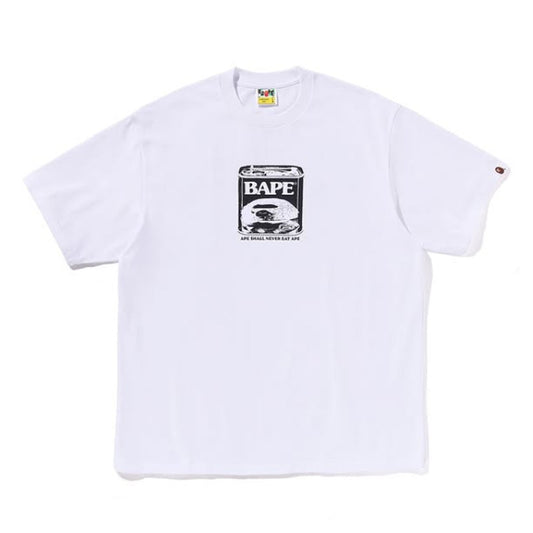 A BATHING APE CAN FOOD BAPE LOGO RELAXED TEE WHITE