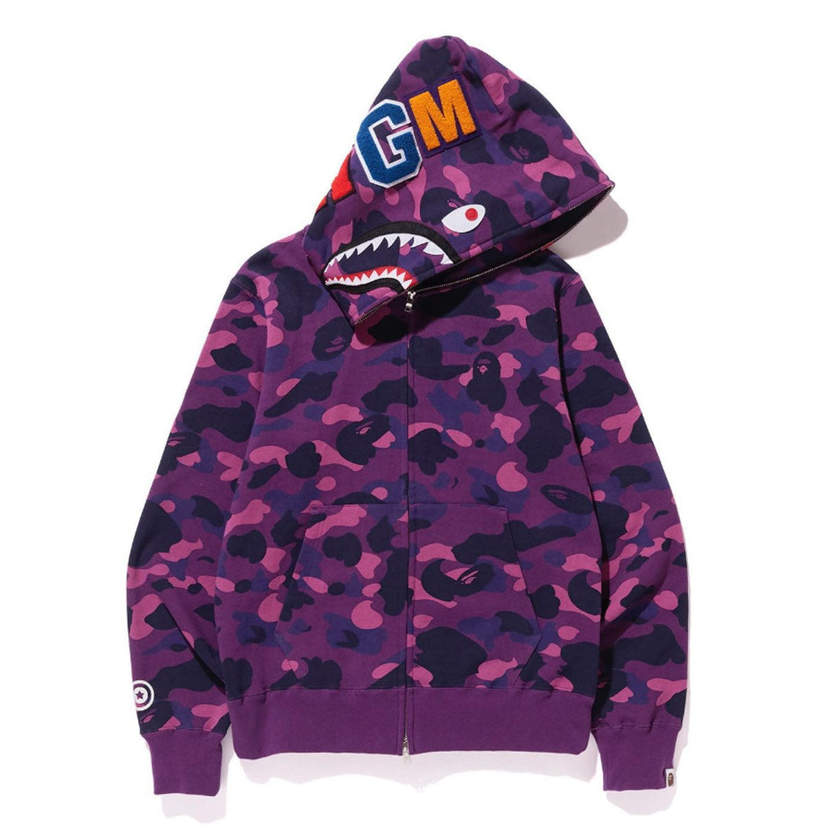 A BATHING APE BAPE COLOR CAMO SHARK HOODIE PURPLE