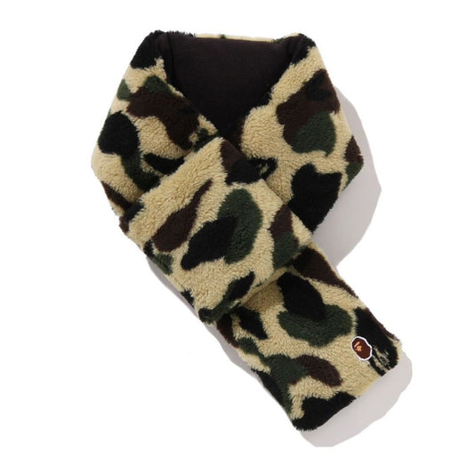 A BATHING APE BAPE 1ST CAMO FLEECE SCARF YELLOW