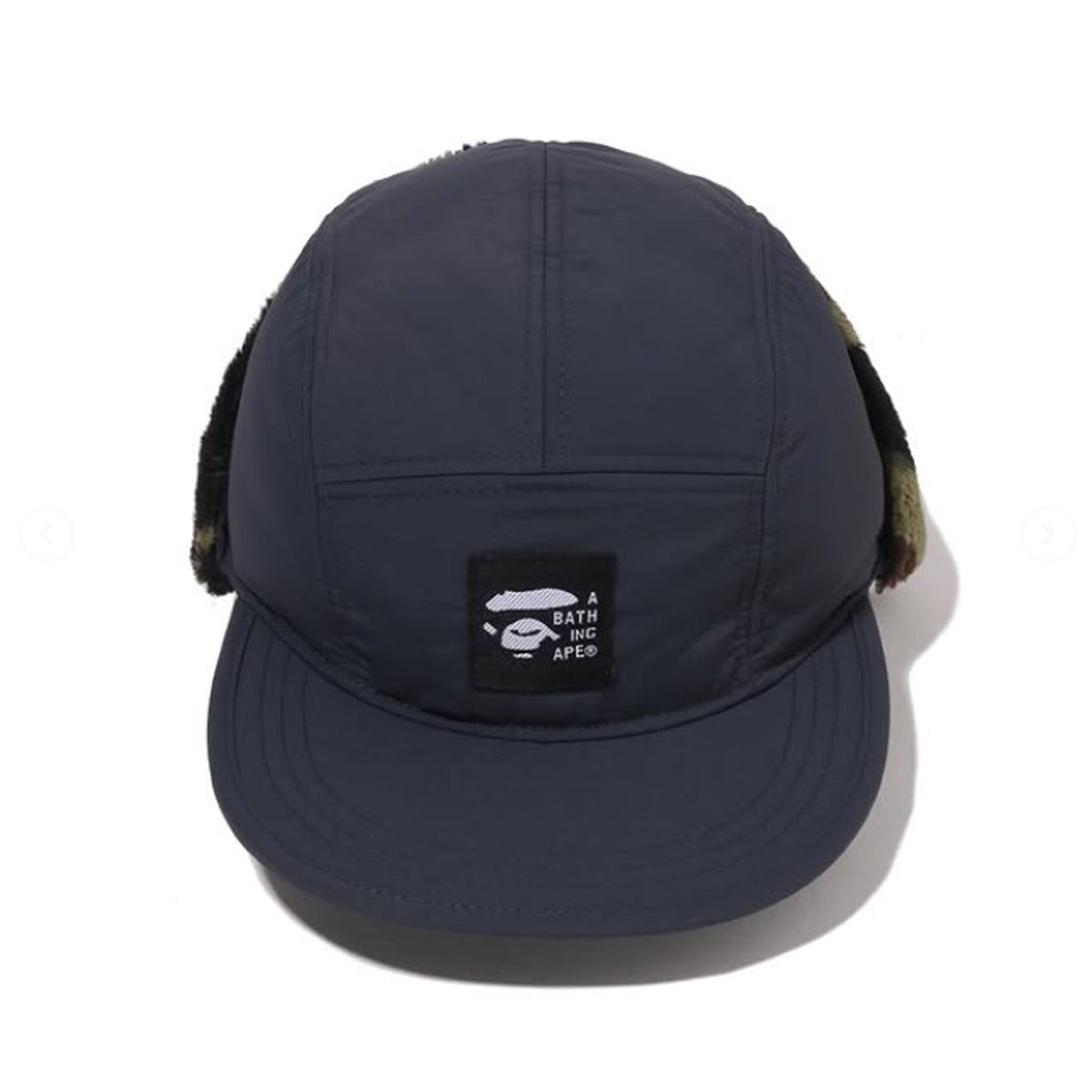 A BATHING APE BAPE 1ST CAMO PUFFY FLIGHT CAP NAVY