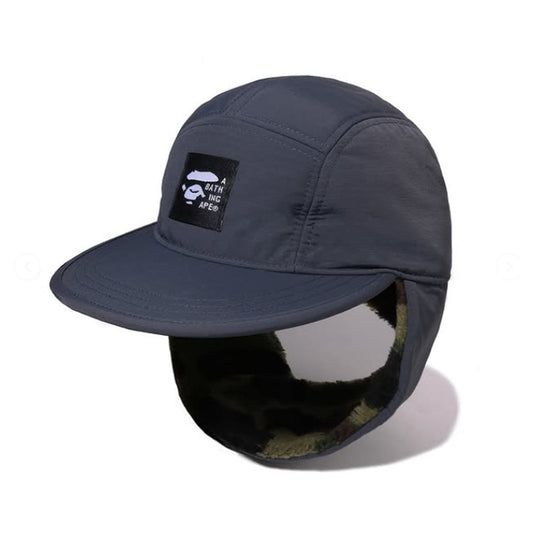 A BATHING APE BAPE 1ST CAMO PUFFY FLIGHT CAP NAVY