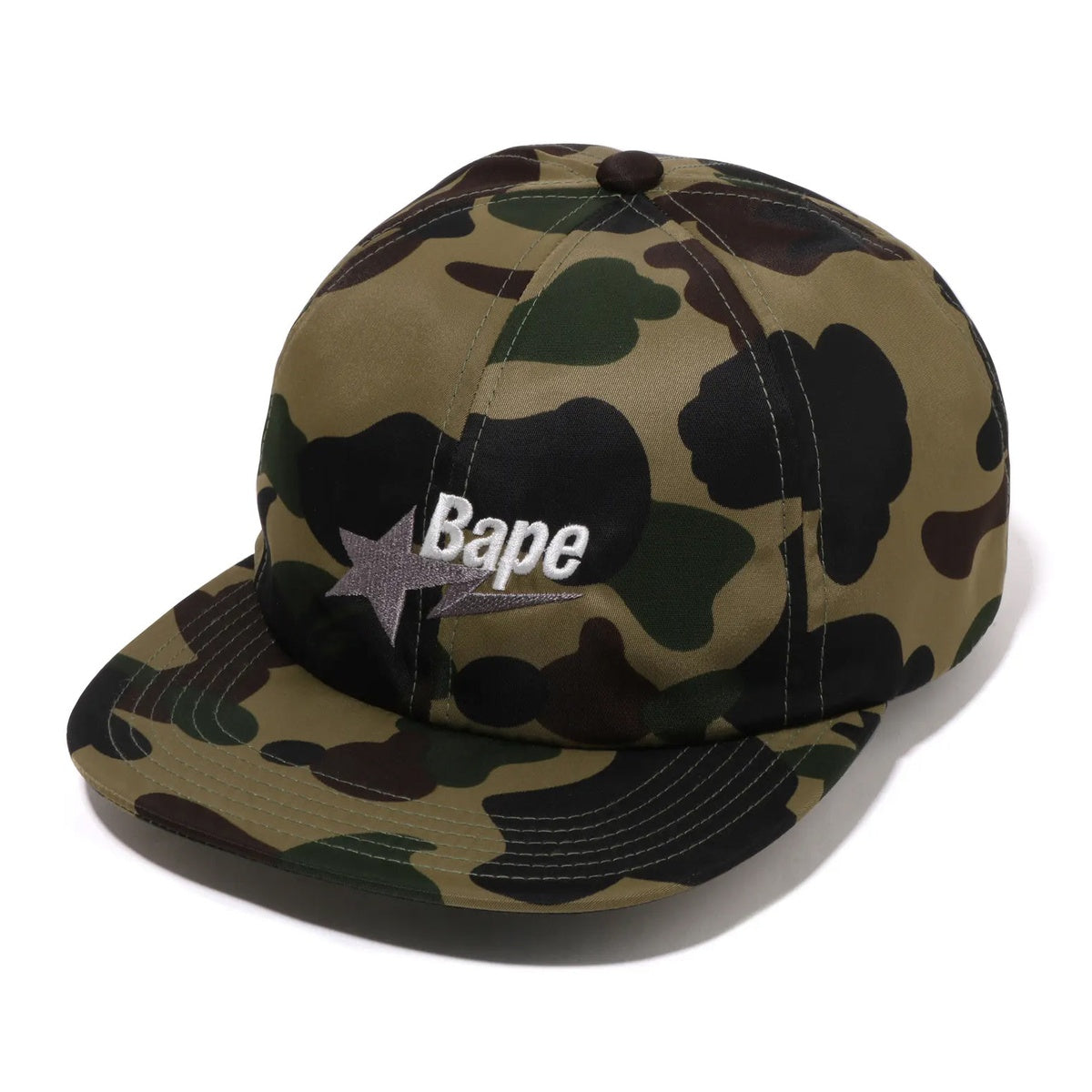 A BATHING APE 1ST CAMO BAPE STA LOGO NYLON CAP - ONLINE EXCLUSIVE - GREEN