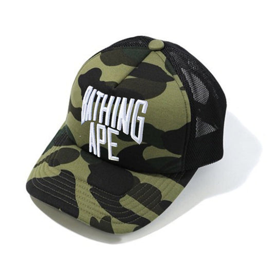 A BATHING APE BAPE 1ST CAMO NYC LOGO MESH CAP GREEN