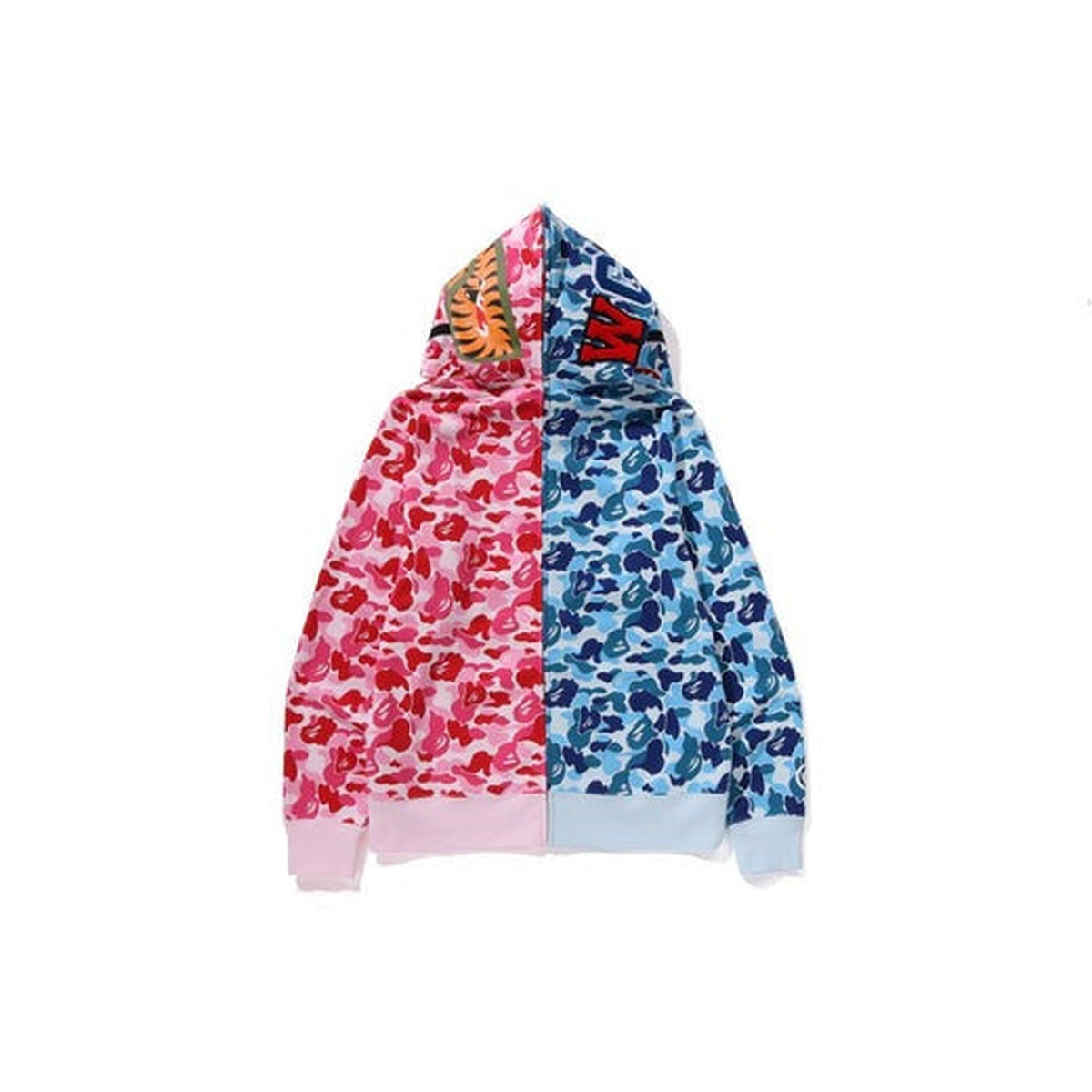 A BATHING APE BAPE ABC CAMO SEPARATE SHARK FULL ZIP HOODIE BLUE PINK