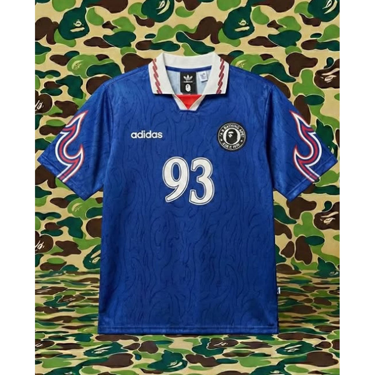 A BATHING APE BAPE ADIDAS World Cup Pack FLAME JERSEY BLUE