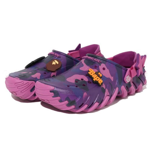 A BATHING APE BAPE CROCS - CLOG COLOR CAMO PURPLE