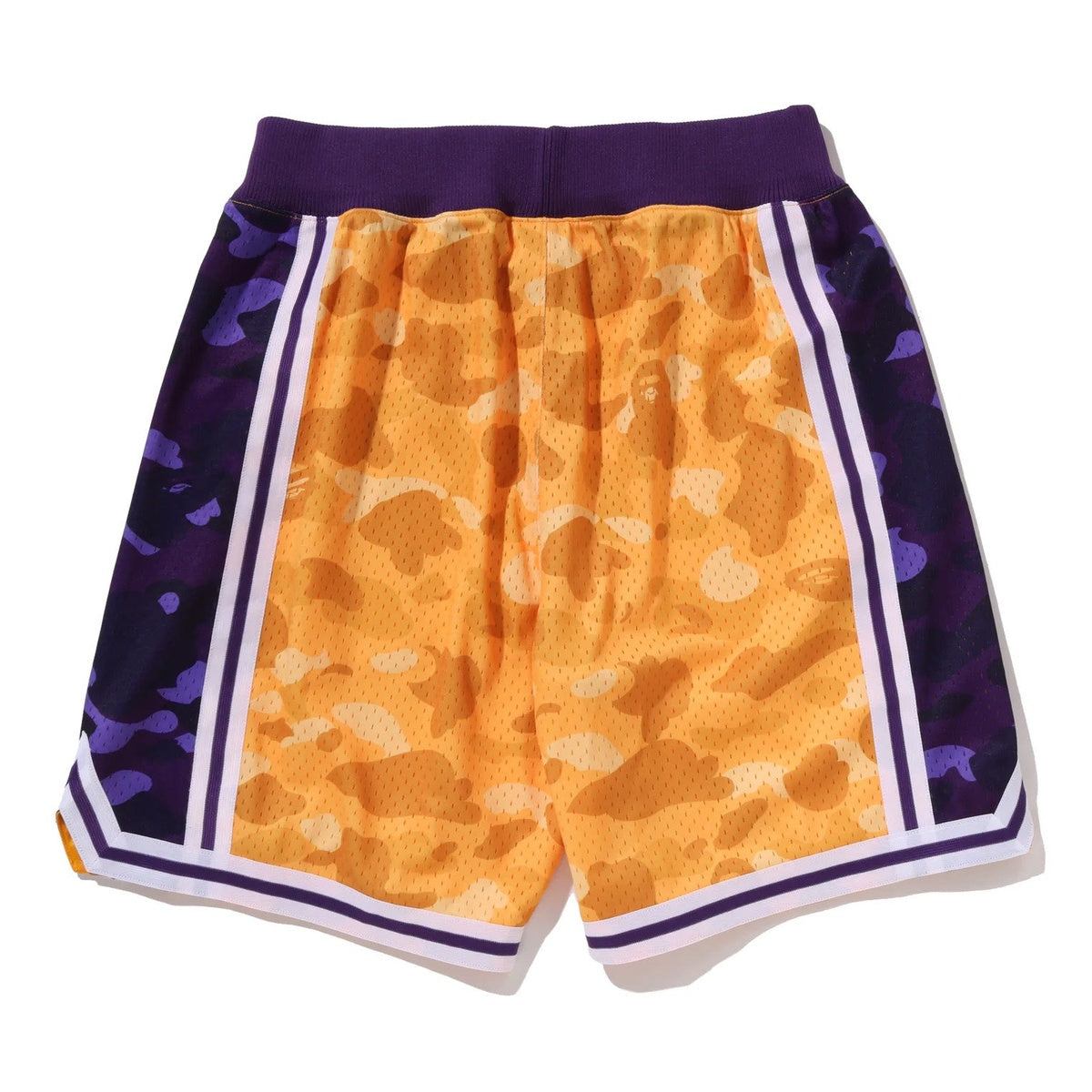 A BATHING APE BAPE M&N NBA LOS ANGELS LAKERS SWINGMAN SHORTS YELLOW