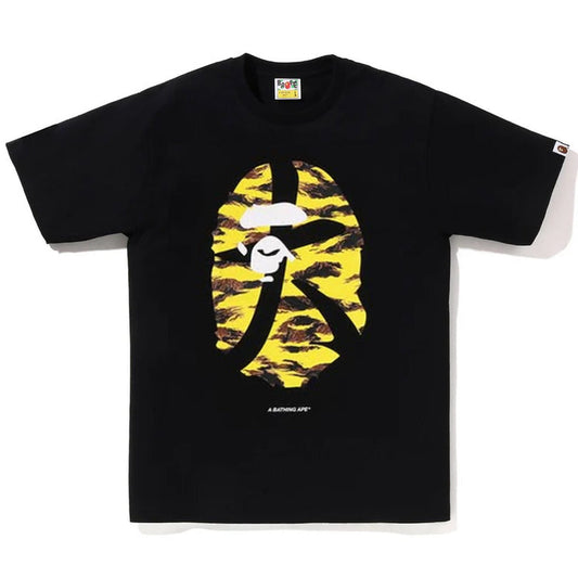A BATHING APE BAPE TIGER CAMO OSAKA APE HEAD TEE BLACK