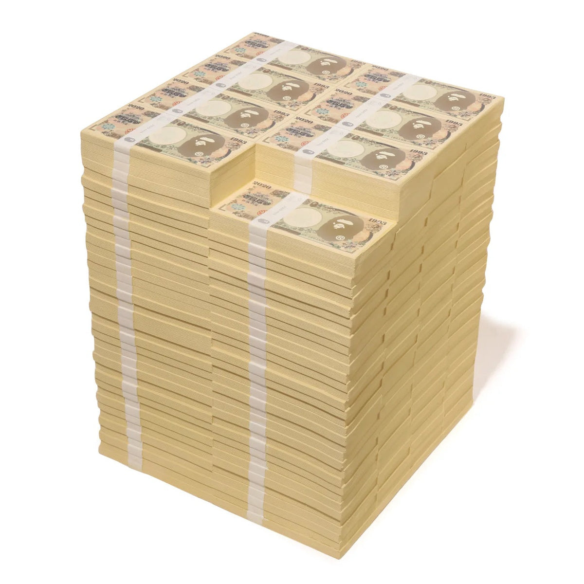 A BATHING APE BAPE SAINT MXXXXXX BANKNOTES STOOL WHITE