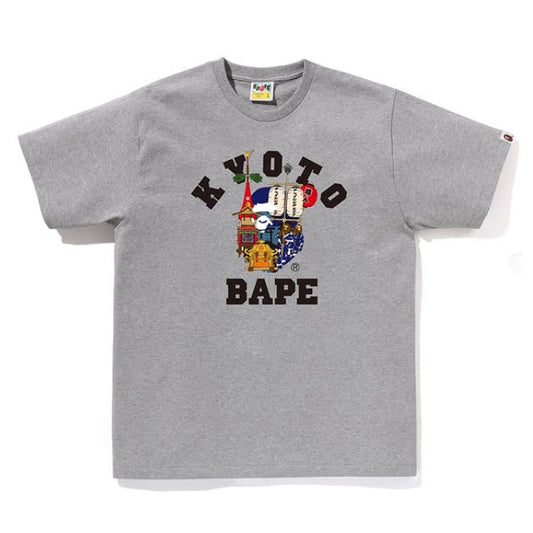 A BATHING APE BAPE KYOTO FESTIVAL COLLEGE TEE GRAY