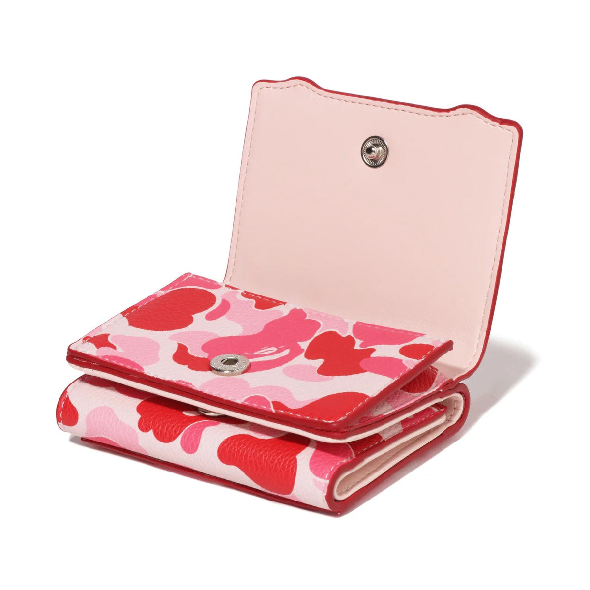 A BATHING APE BAPE LADIES' ABC BABY LISA LEATHER WALLET PINK
