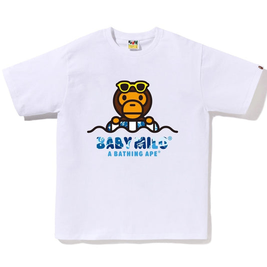 A BATHING APE BAPE ABC CAMO BABY MILO FLOAT SUMMER TEE WHITE