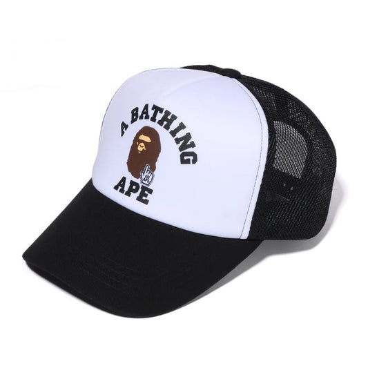 A BATHING APE BAPE ONLINE EXCLUSIVE GO APE POINTER COLLEGE MESH CAP BLACK