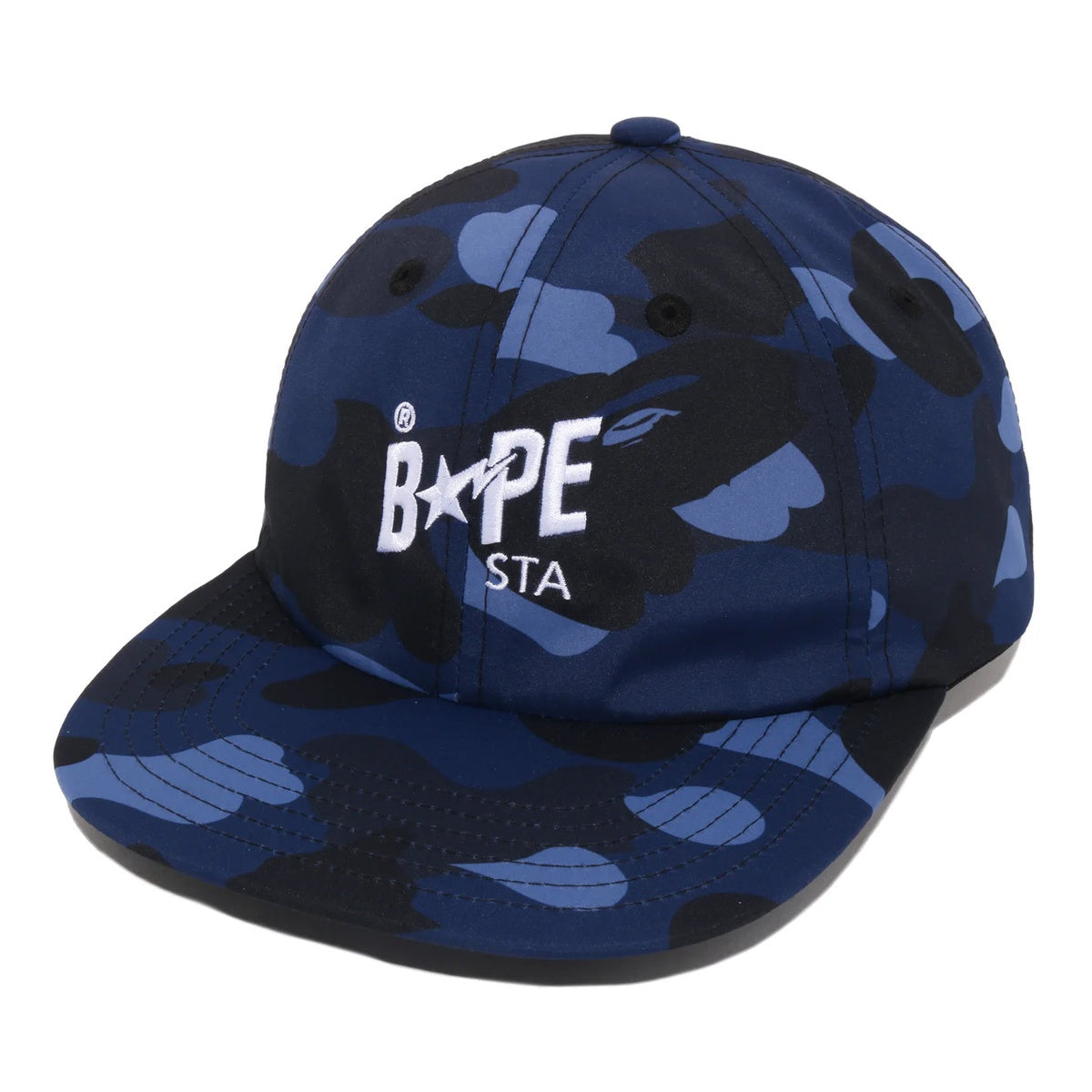 A BATHING APE COLOR CAMO BAPE STA PANEL CAP NAVY