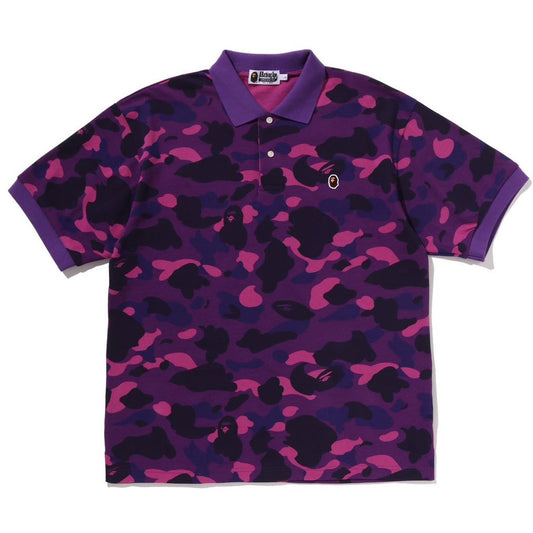 A BATHING APE BAPE COLOR CAMO ONE POINT RELAXED FIT POLO PURPLE