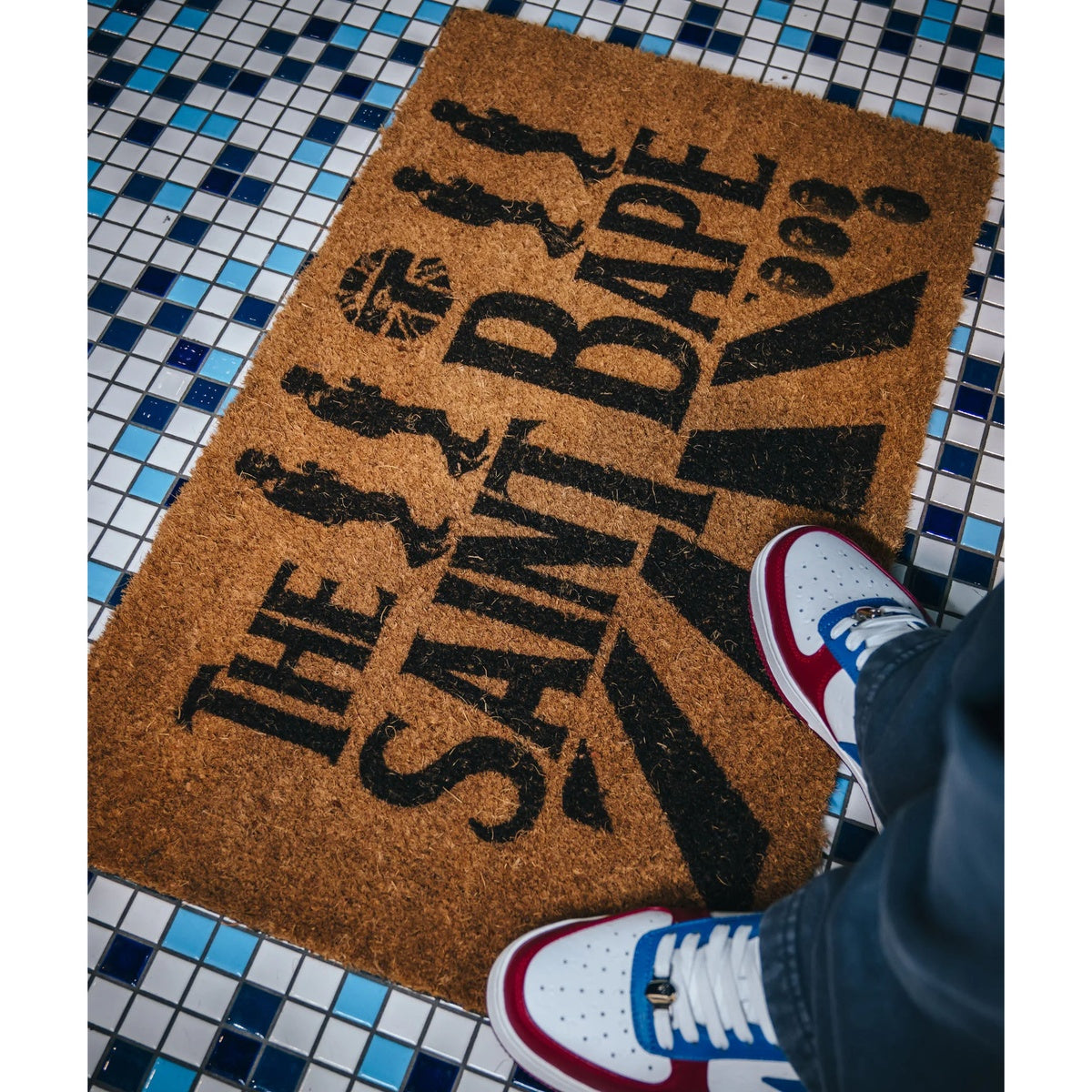 A BATHING APE BAPE SAINT MXXXXXX DOORMAT BLACK