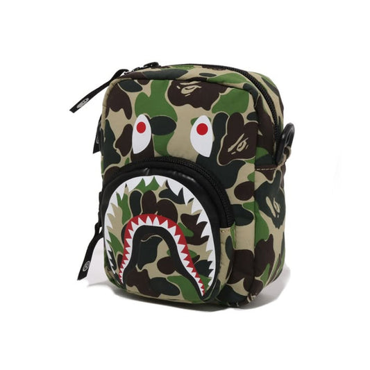 A BATHING APE BAPE ABC CAMO SHARK MINI BAG GREEN