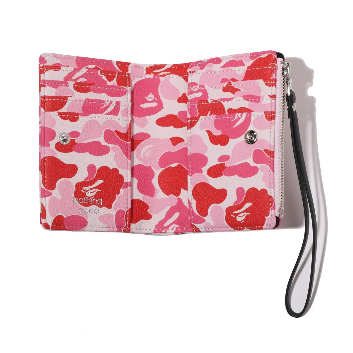 A BATHING APE BAPE LADIES' ABC CAMO WALLET PINK