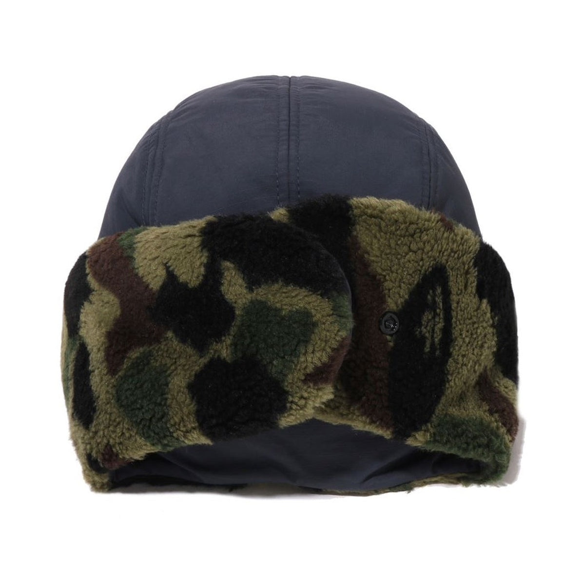 A BATHING APE BAPE 1ST CAMO PUFFY FLIGHT CAP NAVY