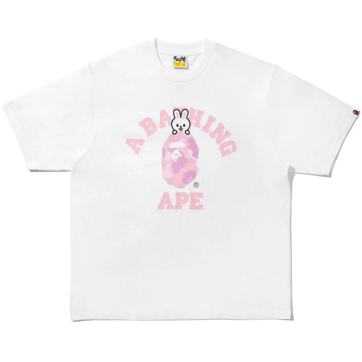 A BATHING APE BAPE STRAYKIDS LEEBIT COLLEGE TEE WHITE