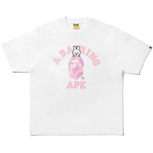 A BATHING APE BAPE STRAYKIDS LEEBIT COLLEGE TEE WHITE