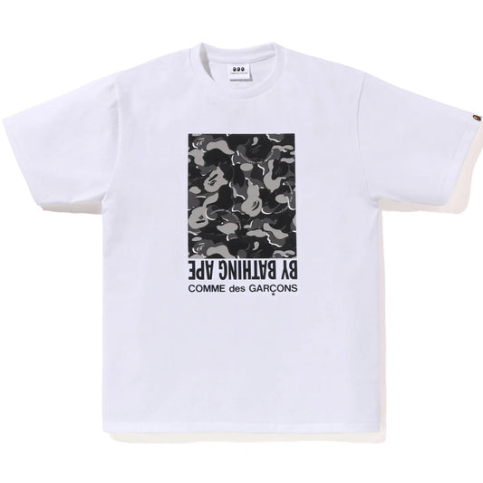 A BATHING APE BAPE COMME des GARCONS CDG OSAKA CAMO BOX TEE WHITE