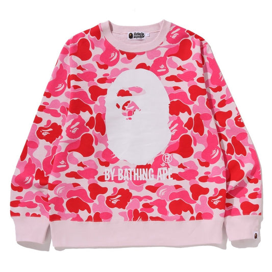 A BATHING APE BAPE ABC CAMO BY BATHING APE CREWNECK SWEAT SHIRT PINK