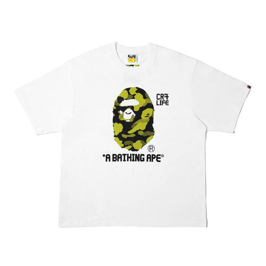 A BATHING APE BAPE CR7 LIFE APE RELAXED FIT TEE WHITE
