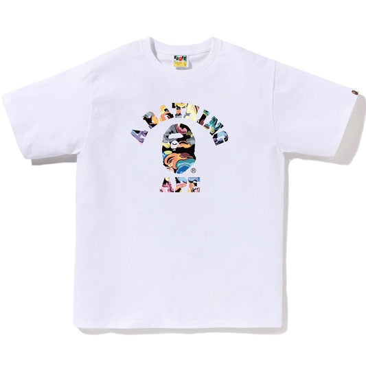 A BATHING APE BAPE ART CAMO COLLEGE TEE WHITE
