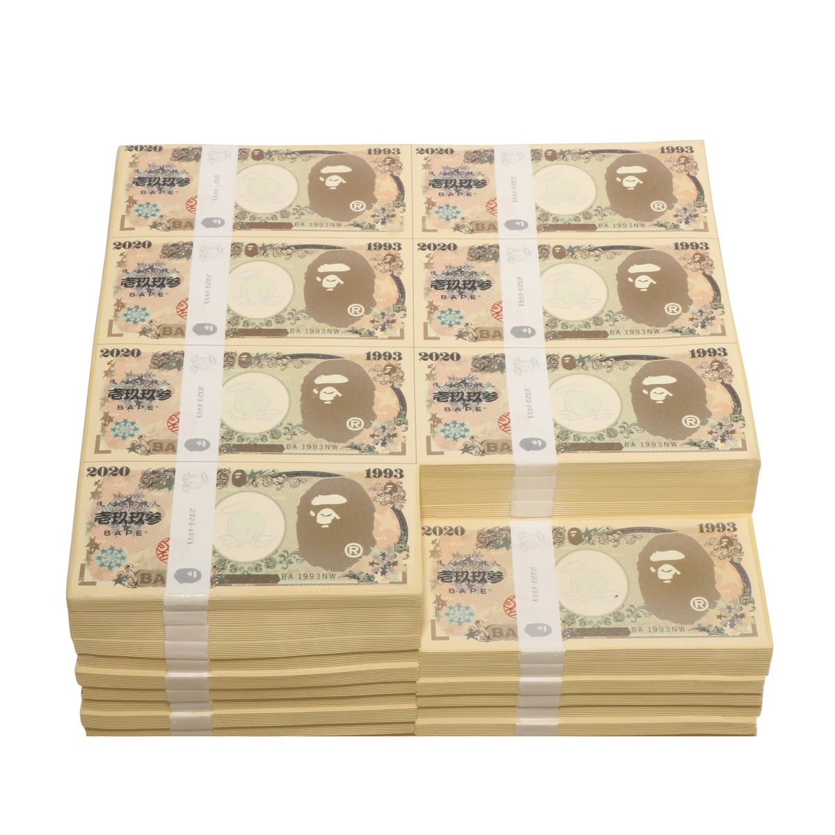 A BATHING APE BAPE SAINT MXXXXXX BANKNOTES STOOL WHITE