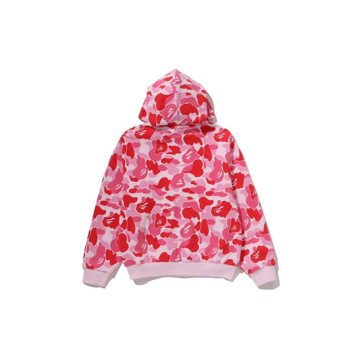A BATHING APE BAPE ABC CAMO HEAVY WASHED CROPPED FIT ZIP HOODIE PINK