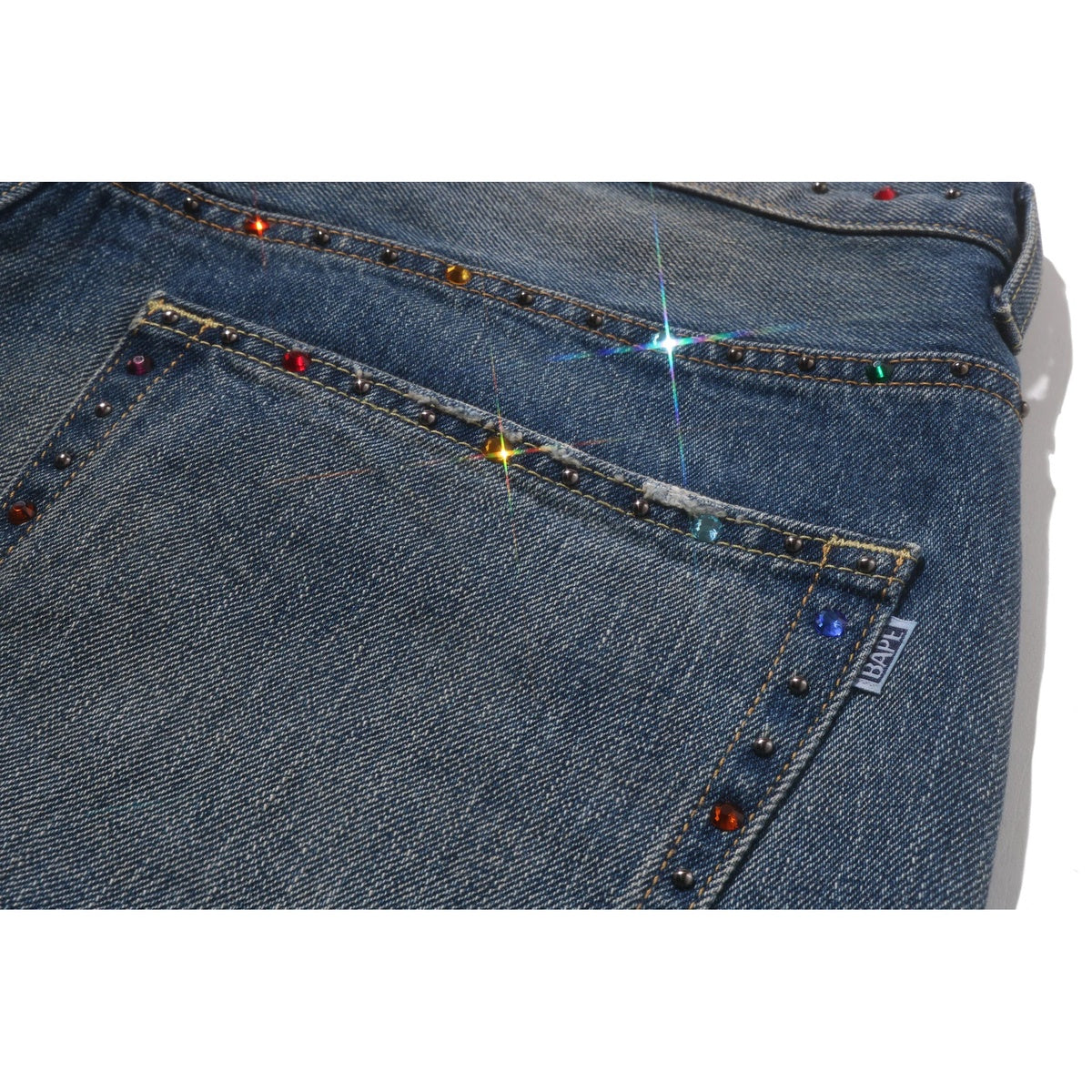 A BATHING APE BAPE COLOR STONE 13 OZ DENIM PANTS INDIGO