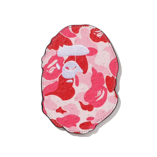 A BATHING APE BAPE ABC CAMO APE HEAD CARD CASE PINK