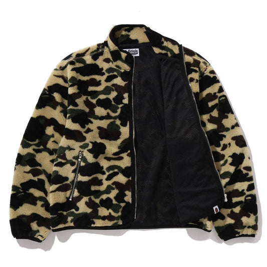 A BATHING APE BAPE 1ST CAMO FLEECE JACKET YELLOW