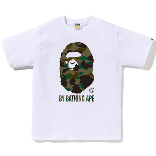 A BATHING APE BAPE 1ST CAMO BY BATHING APE TEE WHITE GREEN