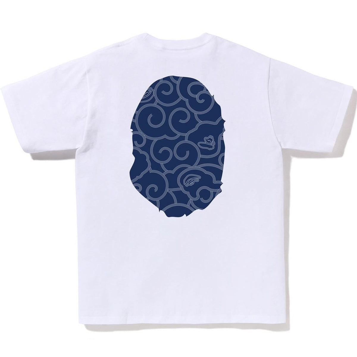 A BATHING APE BAPE JAPANESE CLOUD CAMO BIG APE HEAD TEE WHITE