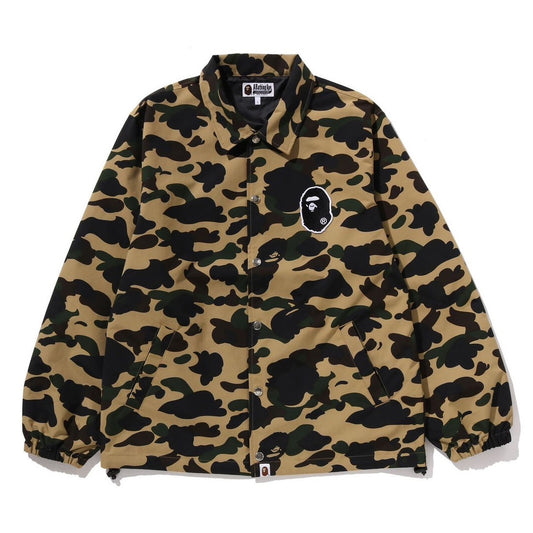 A BATHING APE BAPE 1ST CAMO COACH JACKET YELLOW